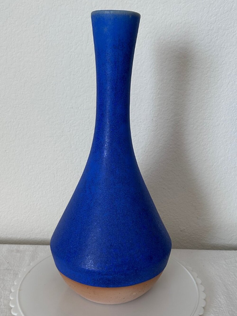 Tall Vivid Bright Colbalt Blue Ceramic Vase NWT